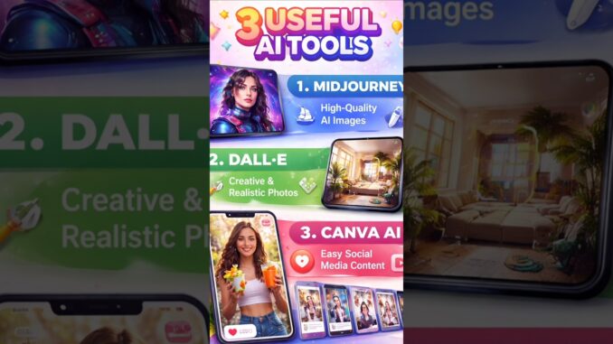 Beginners Ke Liye 3 Best AI Tools | #aitoos #youtubeshorts