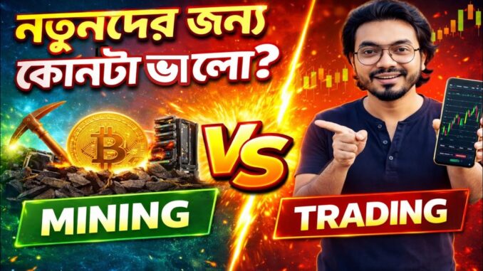 Mining vs Trading – নতুনরা কোনটা করলে লাভ বেশি? 💰