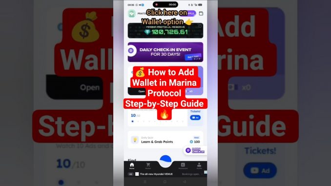 💰 How to Add Wallet in Marina Protocol | Step-by-Step Guide🔥#MarinaProtocol #crypto #free #binance