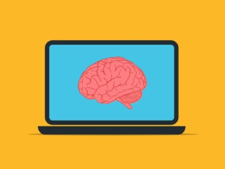 Laptop computer with a digital brain displayed as Anthropic has been selected to build government AI assistant capabilities to modernise how citizens interact with complex state services.