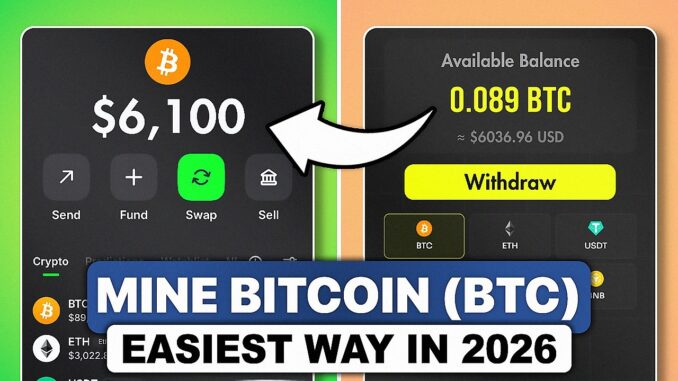 Easiest Way to Mine Bitcoin in 2026 | Cloud Mining Crypto for Beginners