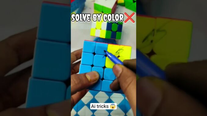 4by4 cube solve by using ai 😱 l ai tricks l #cube #shortclips #video
