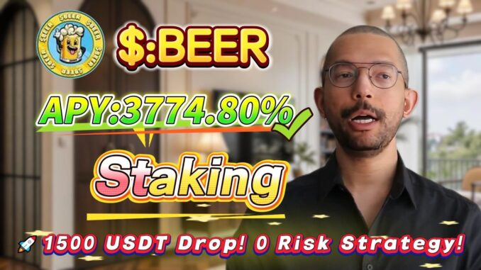 🧠 Solana staking for beginners — real $BEER mining with stable 3774.80% APY returns!